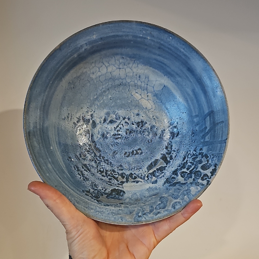 Handmade Ceramic Art Bowl in Ocean Blue